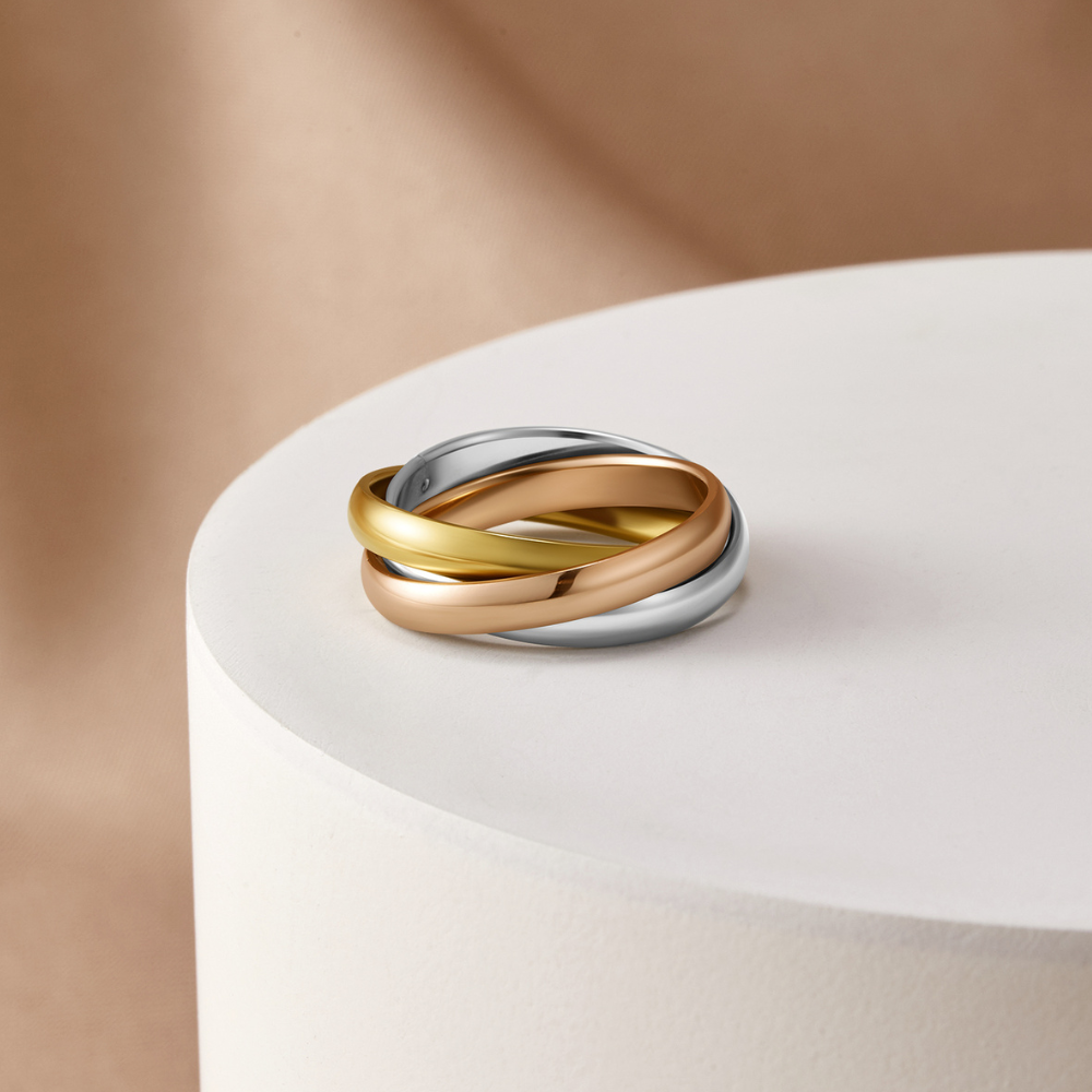 Elena Three-Toned Loop Ring