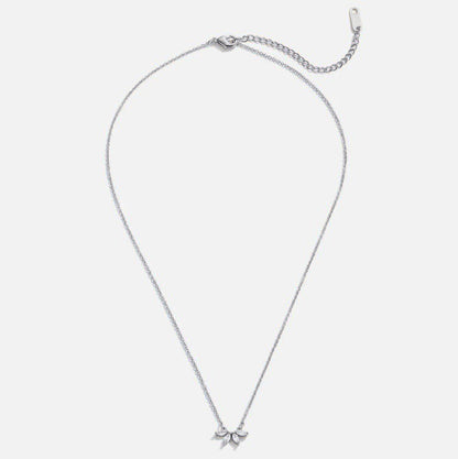 Silver Tiffany Crystal Leaf Pendant Necklace