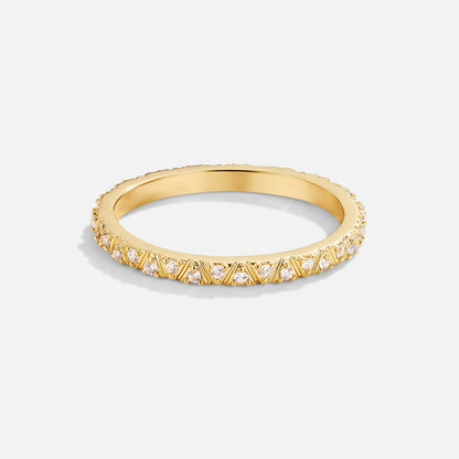 Arquette Gold & Crystal Band Ring