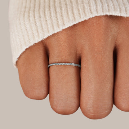 Silver Eternity Crystal Ring