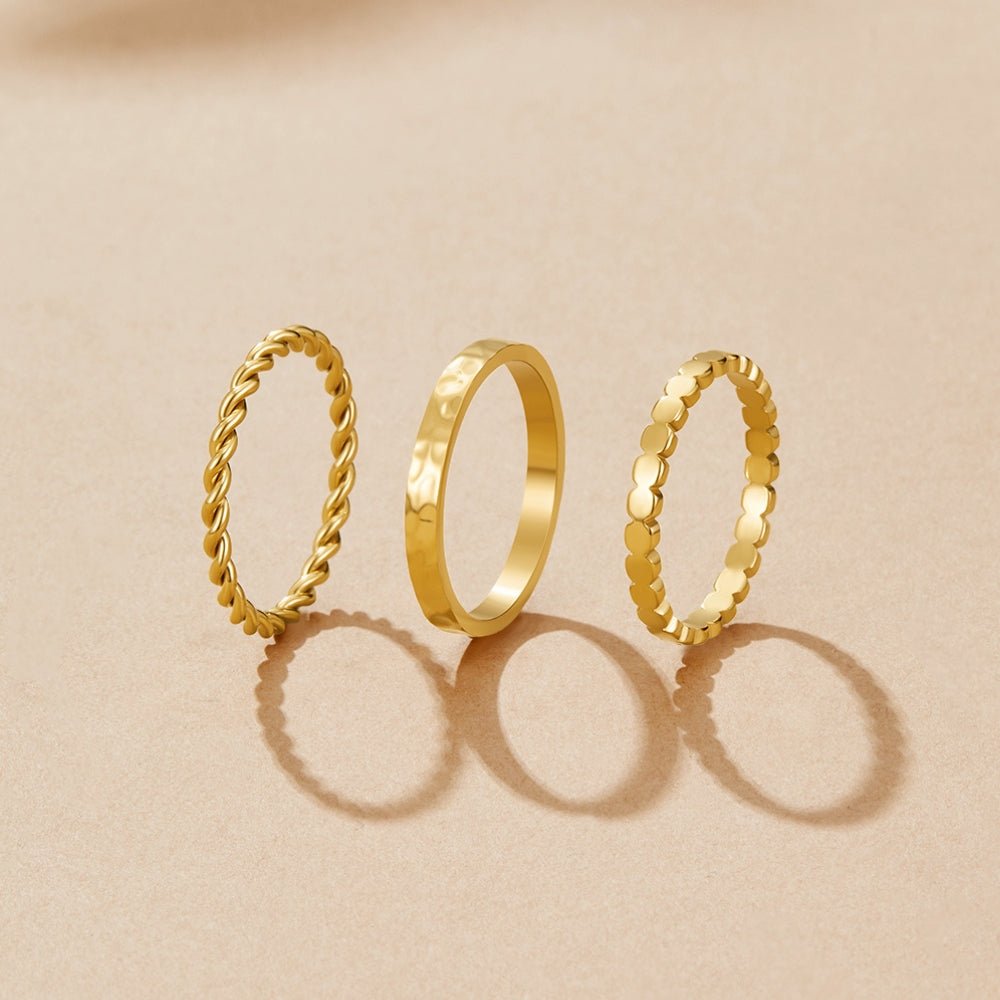 Hella Gold Stacked Ring Set
