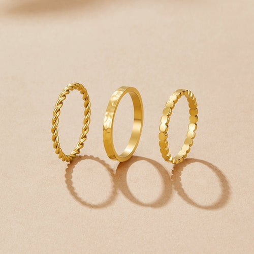 Hella Gold Stacked Ring Set