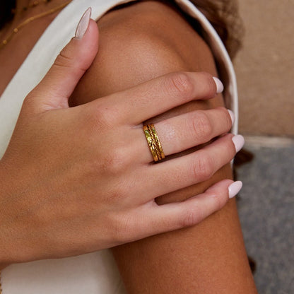 Hella Gold Stacked Ring Set