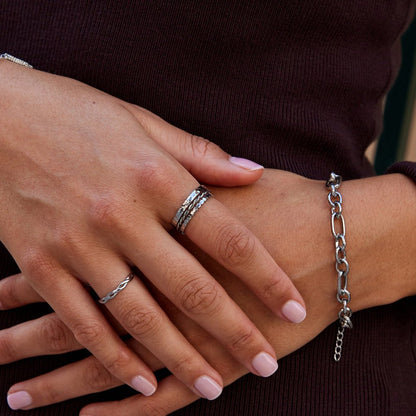 Hella Silver Stacked Ring Set