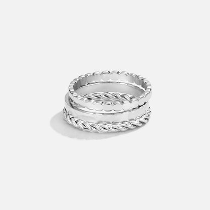 Hella Silver Stacked Ring Set