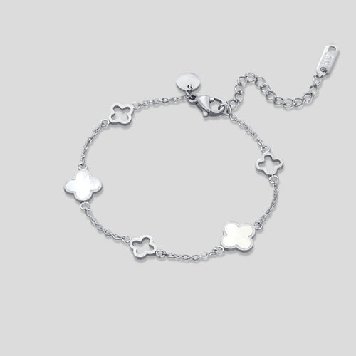 Lucia Silver Clover Bracelet