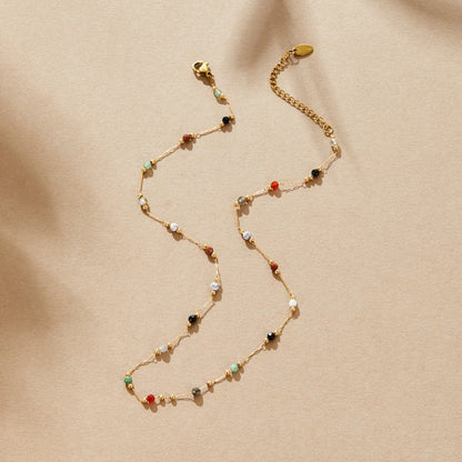 Lulu Beaded Stone Necklace