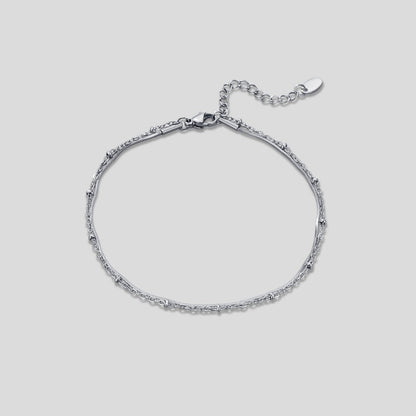 Pia Silver Layered Anklet