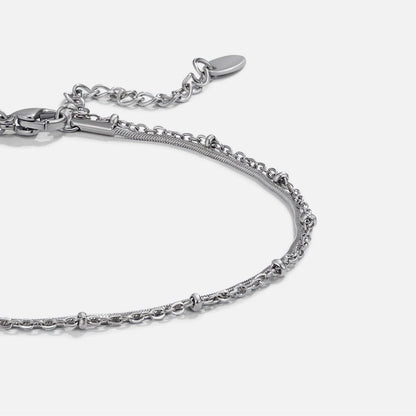 Pia Silver Layered Anklet