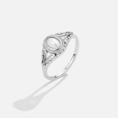 Silver Vintage Royal Pearl Ring