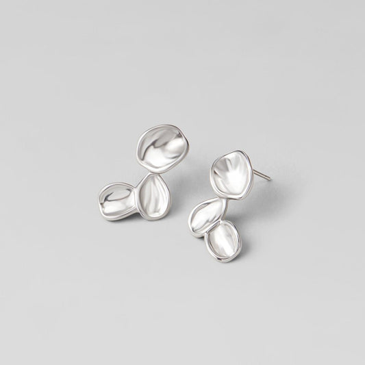 Tori Silver Petal Drop Earrings