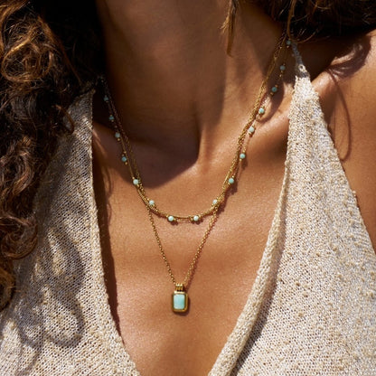 Turquoise Bead Chain Necklace